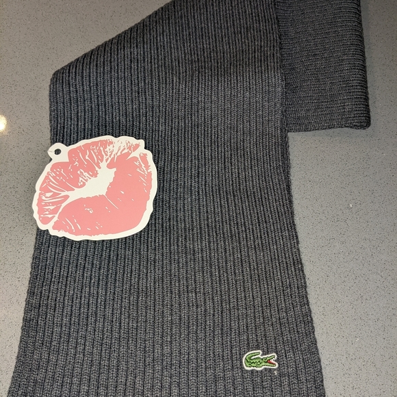 LACOSTE 100% Merino Wool Scarf, Grey - Picture 3 of 6